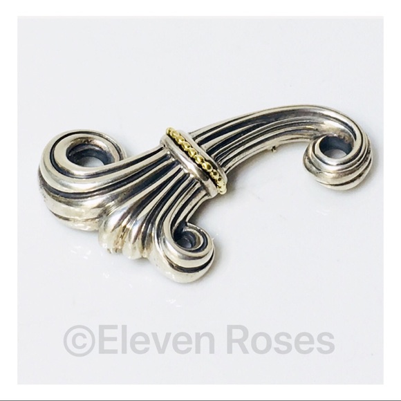 Lagos Caviar Sterling 18k Large Fluted Brooch